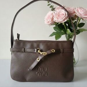 ✨Miu Miu✨ Aventure Nappa Leather Shoulder Bag in Brown 🤎